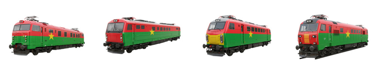 Naklejka premium Republic of the Congo Flag Train Red Green Yellow Isolated Transparent Background