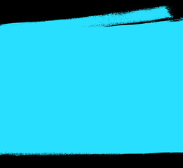 Obraz premium Pinselfläche in blau auf schwarz als grunge Hintergrund mit Textfreiraum