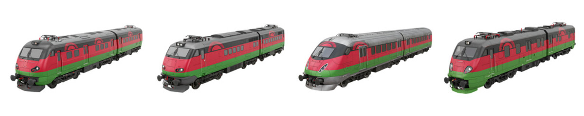 Obraz premium Belarus Flag Train Red and Green Isolated Transparent Background