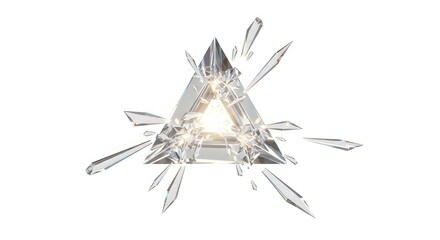 Abstract geometric crystal light fixture with shards of light emanating outwards