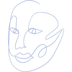 Hand-Drawn Line Art Face Illustrations Abstract