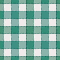 Seamless green and white tartan plaid.