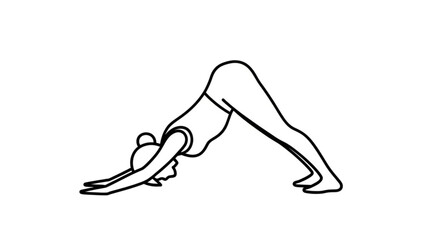 Downward-Facing Dog Yoga Pose Line Art
