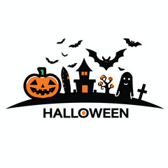 halloween pumpkin with bats