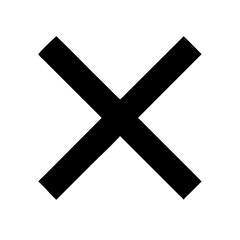 Obraz premium Close X solid icon on white background