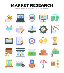 Collection of 25 Market Research Icons. A Visual Guide to Business Strategy and Growth