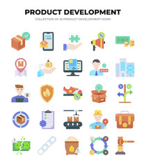 Product Development Icons. 25 Flat Design Icons for Business Growth