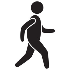 Dynamic Gender-Neutral Walking Figure Icon in Line Art Style: Great for Fitness and Lifestyle UI Designs
