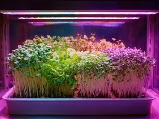 A greenhouse with plants growing inside