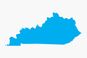 Vector graphic artwork suitable for print and web containing flat detailed map of KENTUCKY