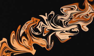 Grainy Orange Black Marble Abstract Swirl Background Texture