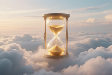 Dreamlike Surreal Hourglass with Shimmering Sand