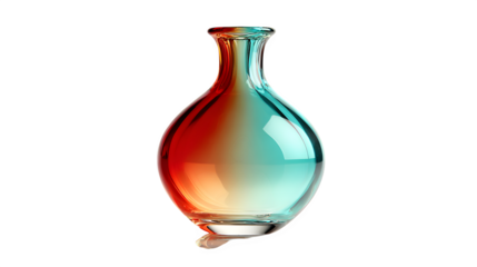 Gradient glass vase, isolated on transparent background