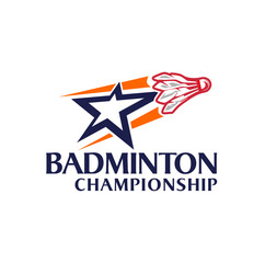 Simple Sports Logo for Badminton Team Club Tournamnet Template 