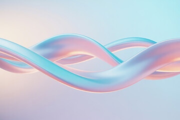 Abstract 3D Liquid Gradient Waves in Soft Colors