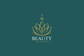 Luxury Beauty Logo Sacred Geometric Flower Lotus Symbol Esoteric 