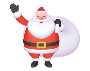 クリスマスのイラスト素材　キャラクター　大きなサンタクロース（1_1）
