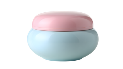 Pastel container with lid, isolated on transparent background