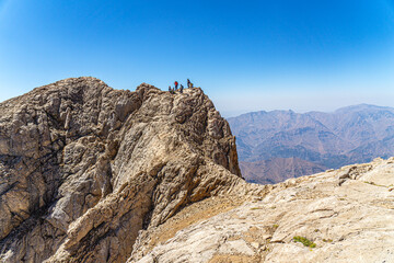 The scenic view of Reşko summit in the Sat (Cilo) mountains, Serpel and Horgedim plateau with its glaciers and glacier rivers in Hakkari, Turkey.