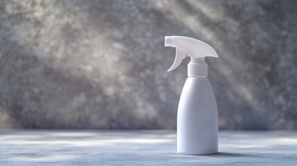 Empty white spray bottle.

