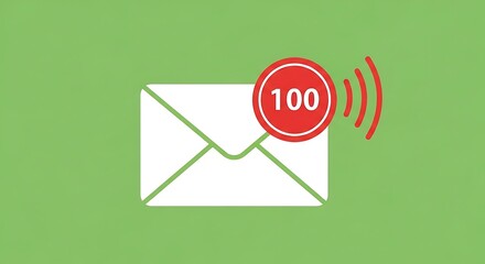 Email Notification Icon with 100 New Messages.