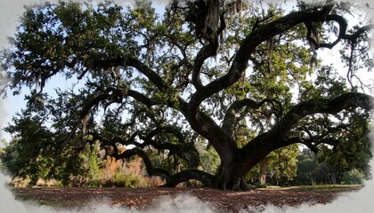 Obraz premium Majestic oak tree in a park
