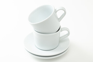 空のコーヒーカップ　白バック