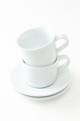 空のコーヒーカップ　白バック