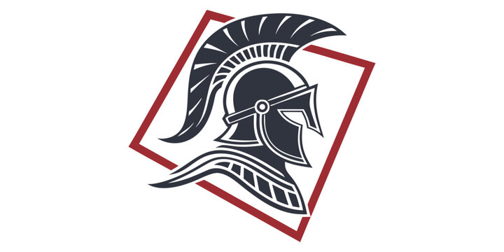 Powerful Spartan warrior helmet emblem evoking strength, courage, and ancient heroism for modern brands