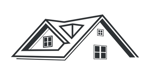 Modern minimalist house roofline with dormer windows creating architectural interest and classic charm