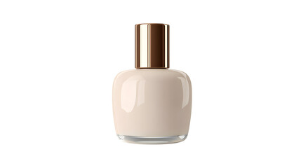 Beige nail polish bottle, isolated on transparent background