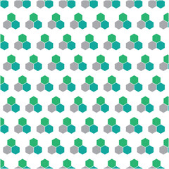 Colorful hexagon seamless pattern with a white background