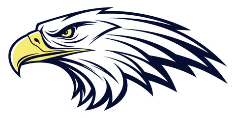 Stunning eagle head emblem design with sharp details, perfect for sports teams, logos, and brand identity projects