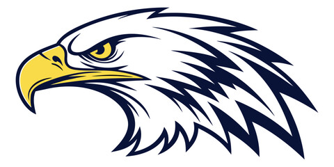 Powerful eagle head symbol of freedom, strength and leadership, perfect for branding and logos