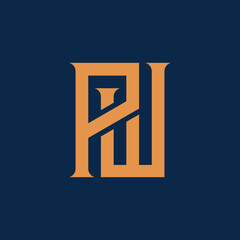Classic PW Monogram Logo Design