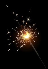 A festive sparkler illuminating the dark, spreading joyful illumination