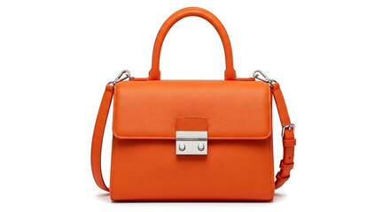 A fashionable, modern orange purse, perfect for e-commerce and product showcases.