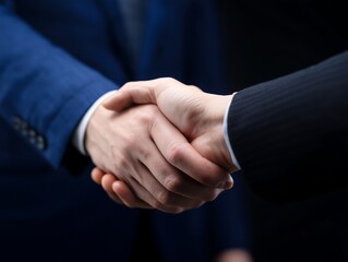 ビジネスマン同士が握手する信頼関係と契約の象徴