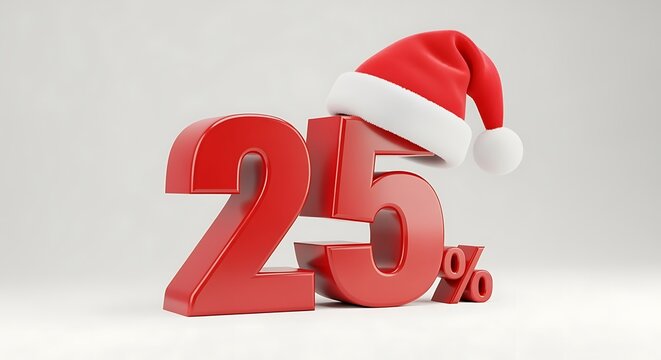Christmas Sale 25 Percent Off Holiday Discount Promotion Concept