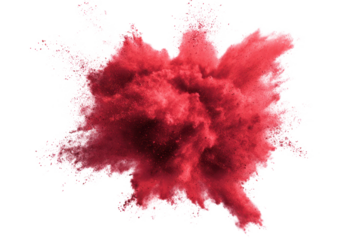 ed scarlet ruby color powder dust explosion PNG white background isolated