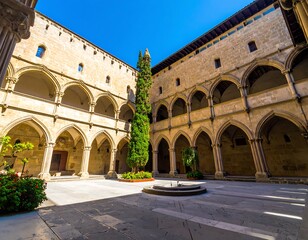 Fototapeta premium Sunlit cloistered courtyard