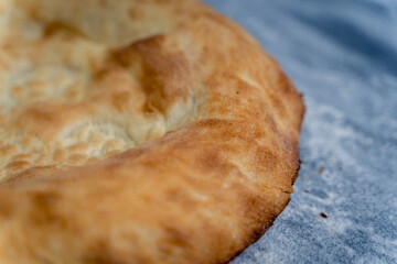 Two round breads with a crust on top