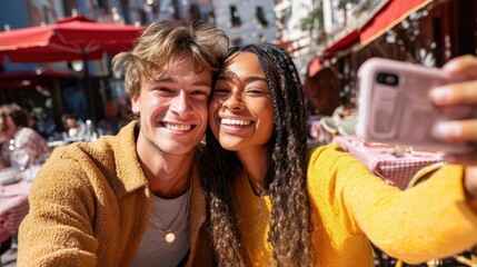 Man and woman are smiling for the camera