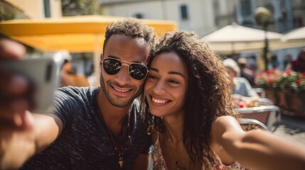 Man and woman are smiling for a picture
