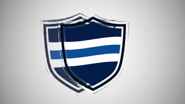Layered protective shield blue and white