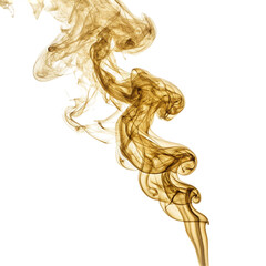 Gold smoke isolated on transparent background  
