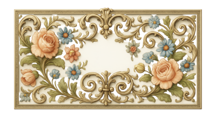 Victorian border with floral and scroll motifs
