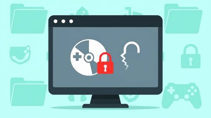 Security Breach and Game Data Loss on a Computer, Unprotected Gaming Data Compromised by Cyber Attack and Data Security Vulnerability - Powered by Adobe