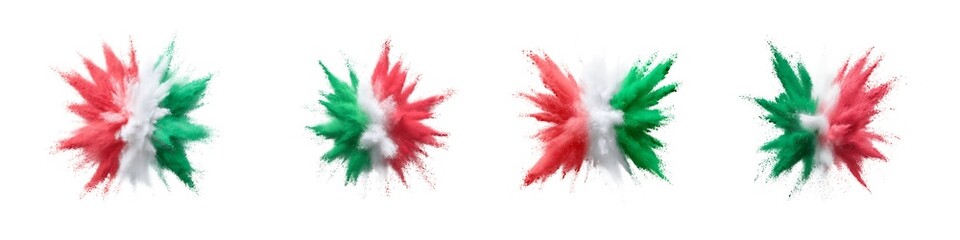 Set of Italy powder burst isolated on transparent background