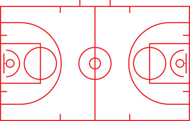 Basketball court background lines vector illustration